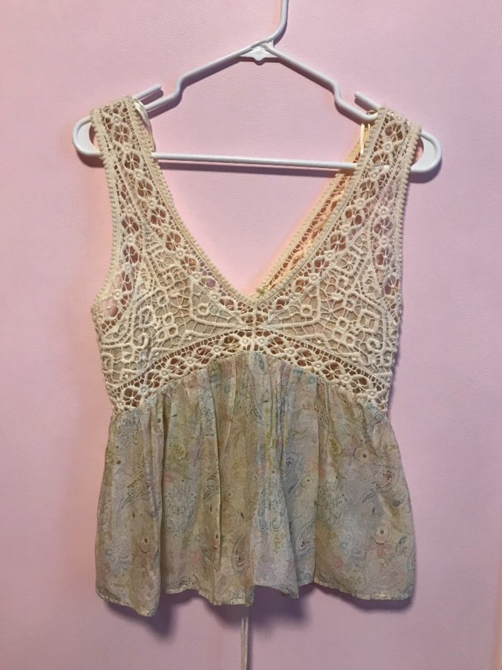 ZARA Contrasting Crochet Top